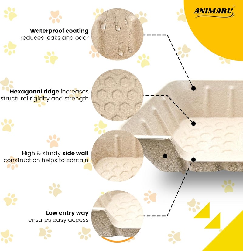 Animaru Disposable Litter Boxes (Jumbo - Low Entry, 4-Pack) - Image 3
